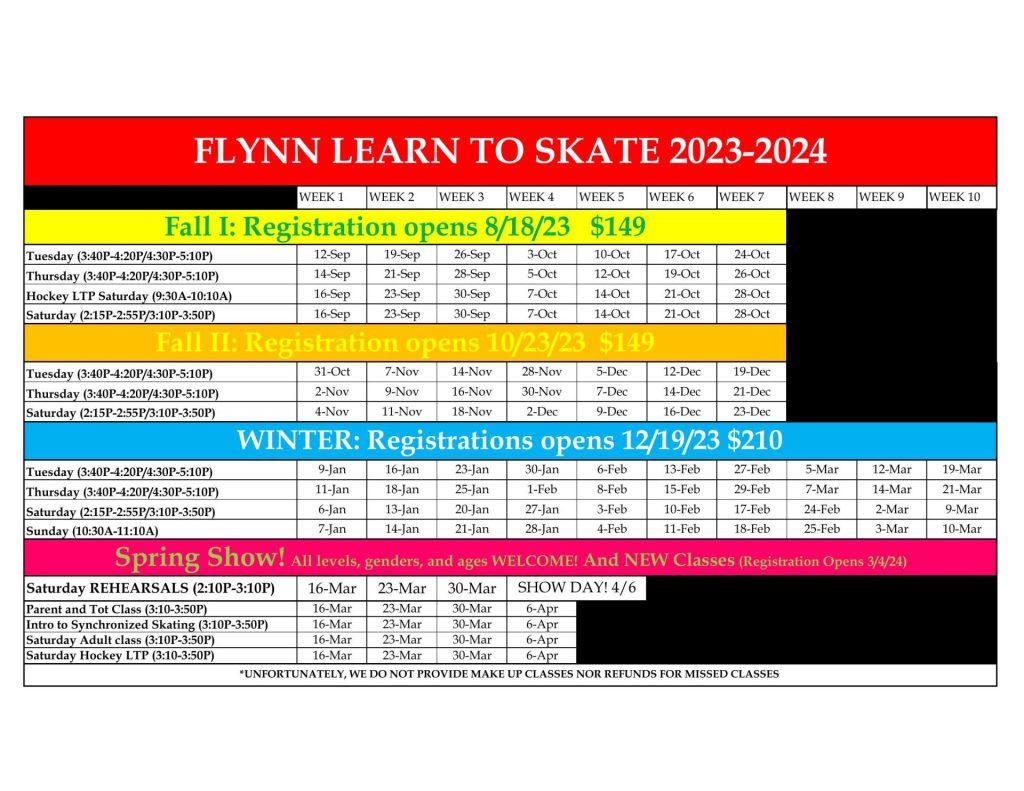 LTS SCHEDULE 2023-2024 - Flynn Rink