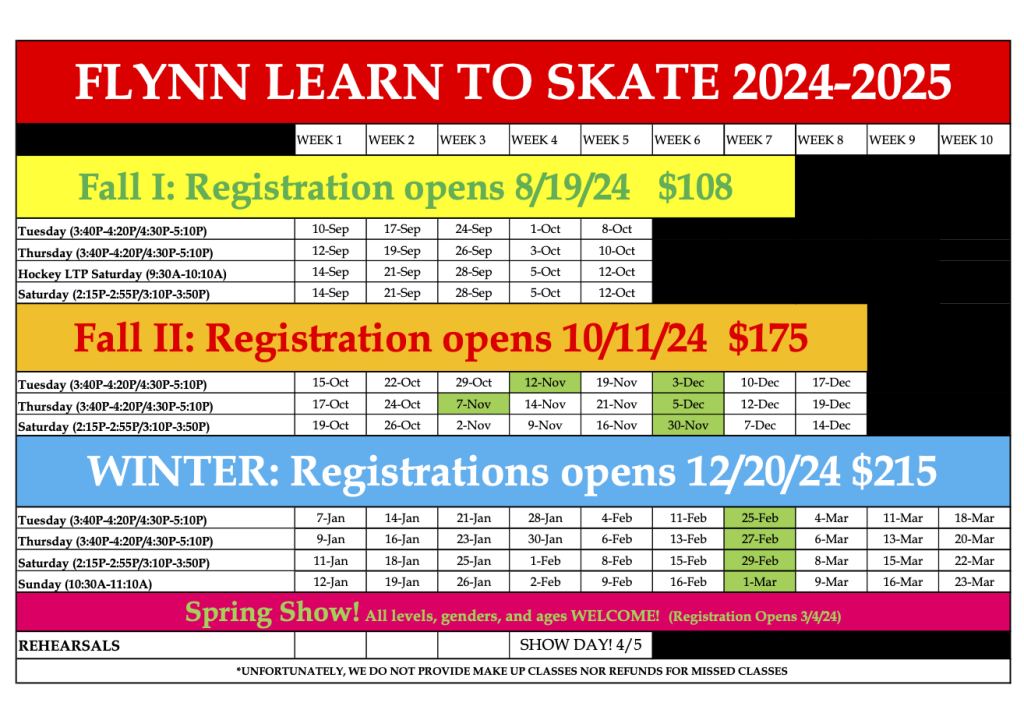 2024-2025 LTS SCHEDULE - Flynn Rink